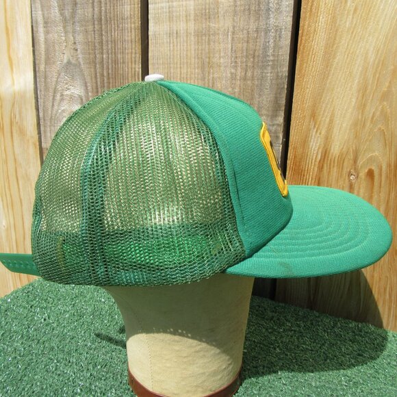 Vintage CAT Diesel Power Green Patch Snapback Baseball Hat Trucker Cap - Picture 5 of 8